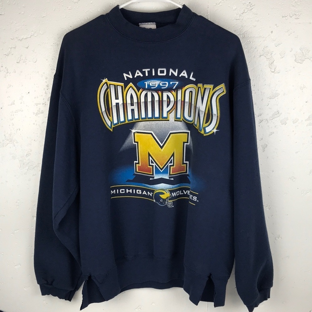 Vintage 1997 University of Michigan National Champions Crewneck Size Large